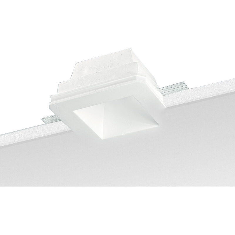 Faretto incasso quadrato gesso scomparsa totale gu53/gu10 9096 Faretto incasso quadrato gesso scomparsa totale gu53/gu10 9096
