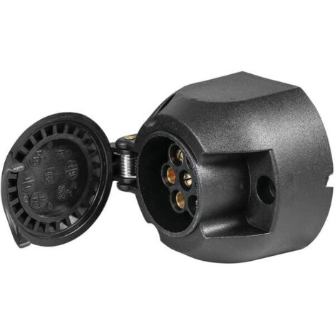 SPOTLIGHT FICHE FEMELLE POUR REMORQUES, SOCLE REMORQUE 7 BROCHES - 1 PIÈCE - PLASTIQUE - PRISE À INSTALLER SUR LE VÉHICULE - CON