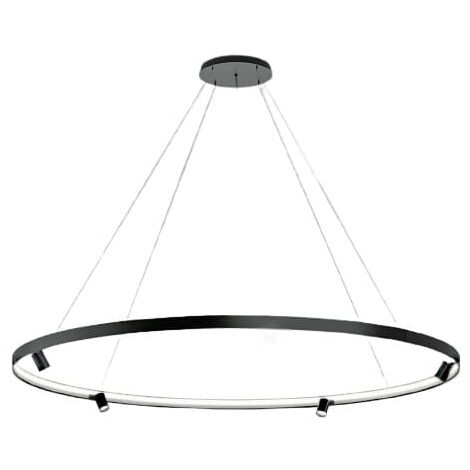 Spotring - Moderne Pendelleuchte 74 cm 48W LED Mattschwarz