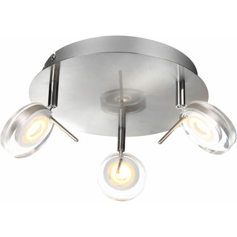 Spotrondell drei Strahler Deckenleuchte schwenkbar Wohnzimmerleuchte Modern, 3x LED 5W 375Lm warmweiß, DxH 25x16 cm