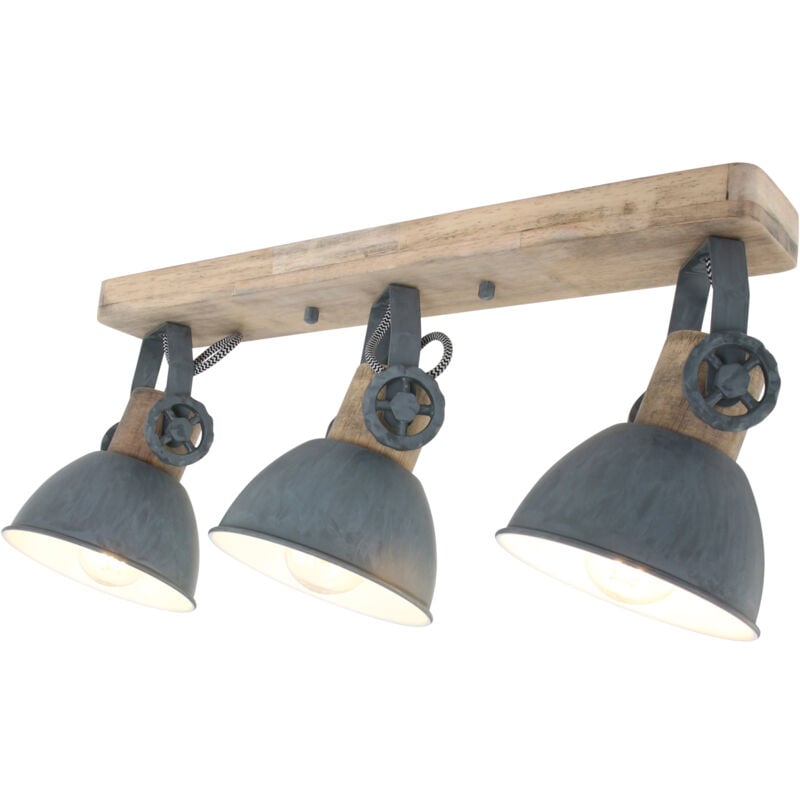 Mexlite - spot - Gearwood - gris - métal bois de caoutchouc -