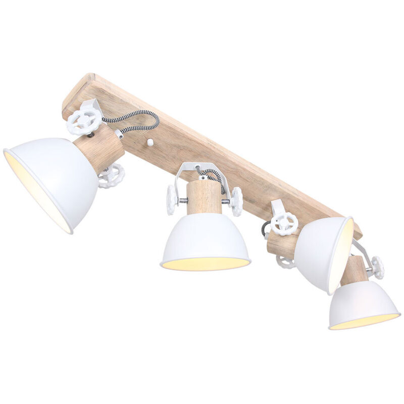 Steinhauer - Mexlite - spot - Gearwood - blanc - métal bois de caoutchouc -