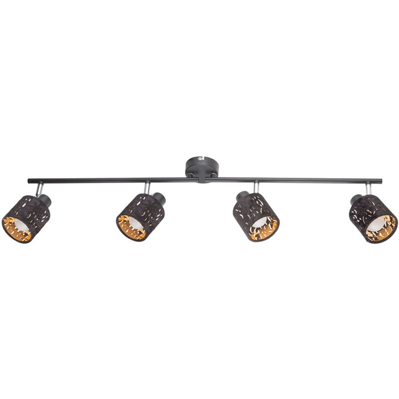 Spots de plafond orientable déco poinçonnage salon velours lampe noir or