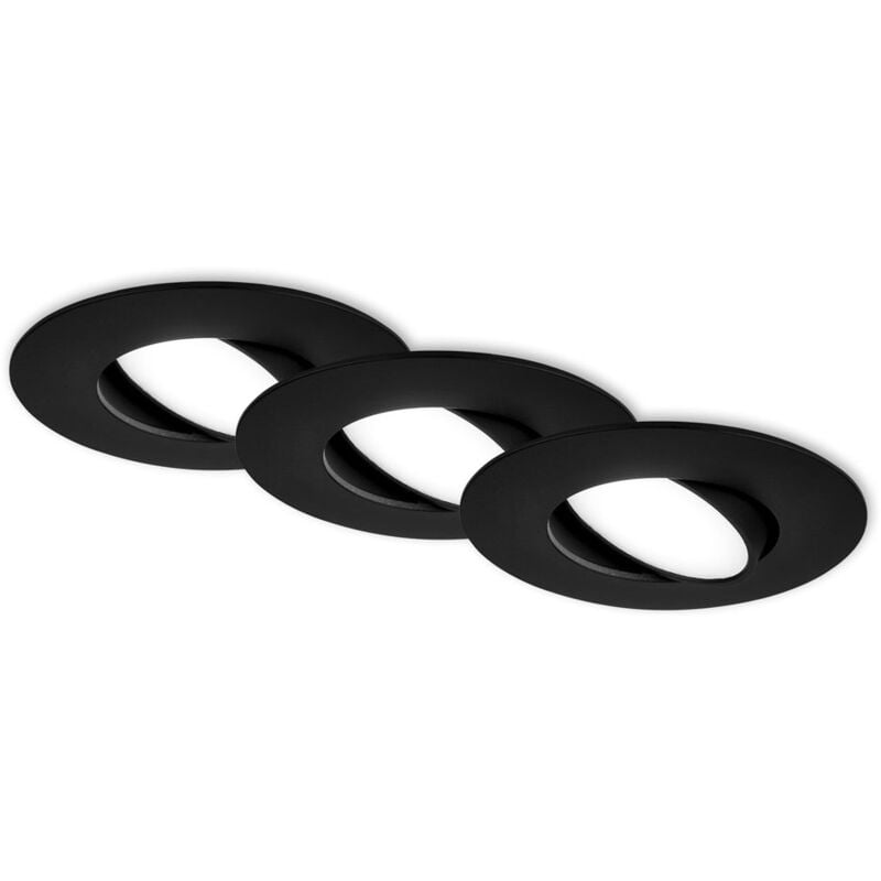Spots encastrables led, lot de 3, IP65, noir, 3xLED-p