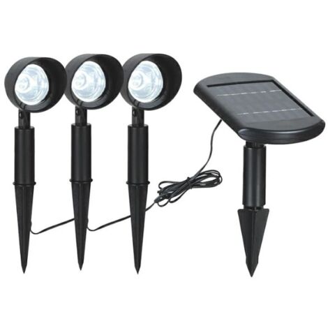 Spots LED avec panneau solaire déporté 9x0,06W IP44 6400K