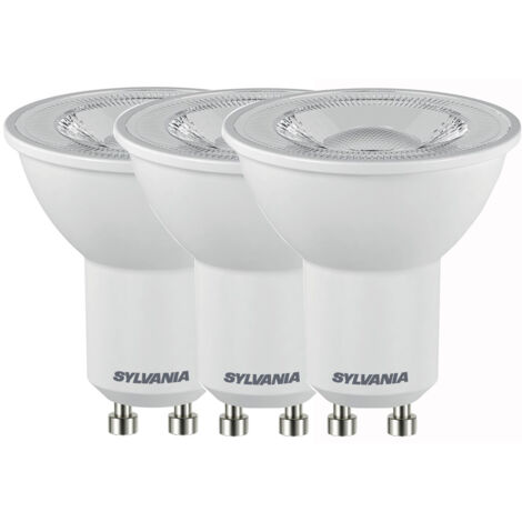 Spots Led Blancs Gu10 4.2w Blanc Chaud Lot De 3 - Sylvania
