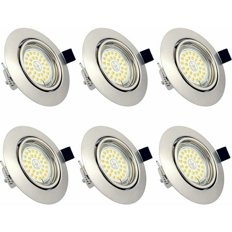 Spots LED Encastrables GU10 6W Spots de Plafond AC 230V Blanc Chaud 3000K Lampe Plafonnier Projecteur Encastrable Étanche IP23 pour Salon Cuisine