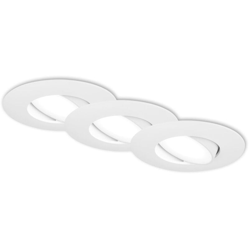Spots led encastrables, lot de 3, IP65, blanc, 3xLED-p