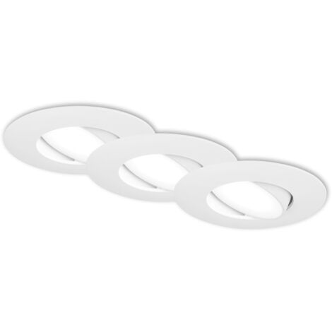 Spots LED encastrables, lot de 3, IP65, blanc, 3xLED-p