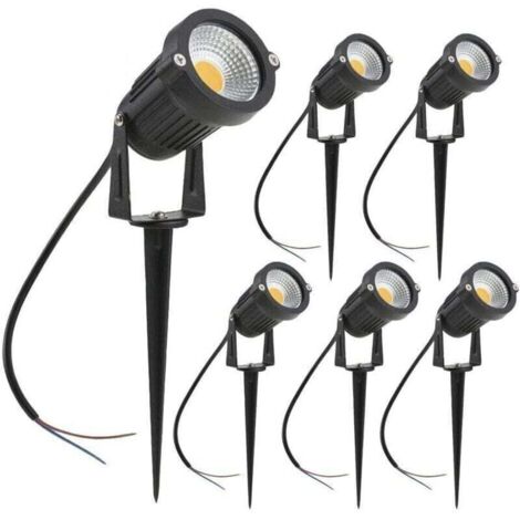 Spots LED Extérieur, 3W Lampes Jardin Blanc Chaud 3000K 1440LM avec Piquet, Etanche IP65 Lumière Extérieur LED Projecteur pour Jardin, Chemin, Terrasse [Classe énergétique A+] - 6 pcs