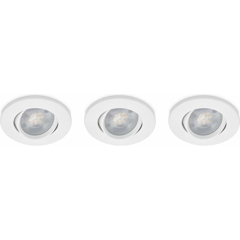Lot de 3 spots 4.5w encastrable orientables led integré ip65 rond blanc - prolight