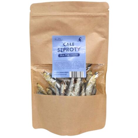 Spratti liofilizzati 80 g per cani e gatti  fonte di acidi grassi omega 3  vitamine D B6 B12  GUSTO SANO