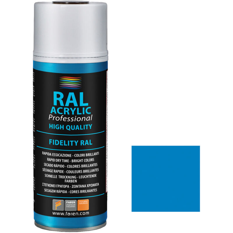 

Spray de pintura azul luminoso RAL 5012 400ml. ( 4VM400) - Faren