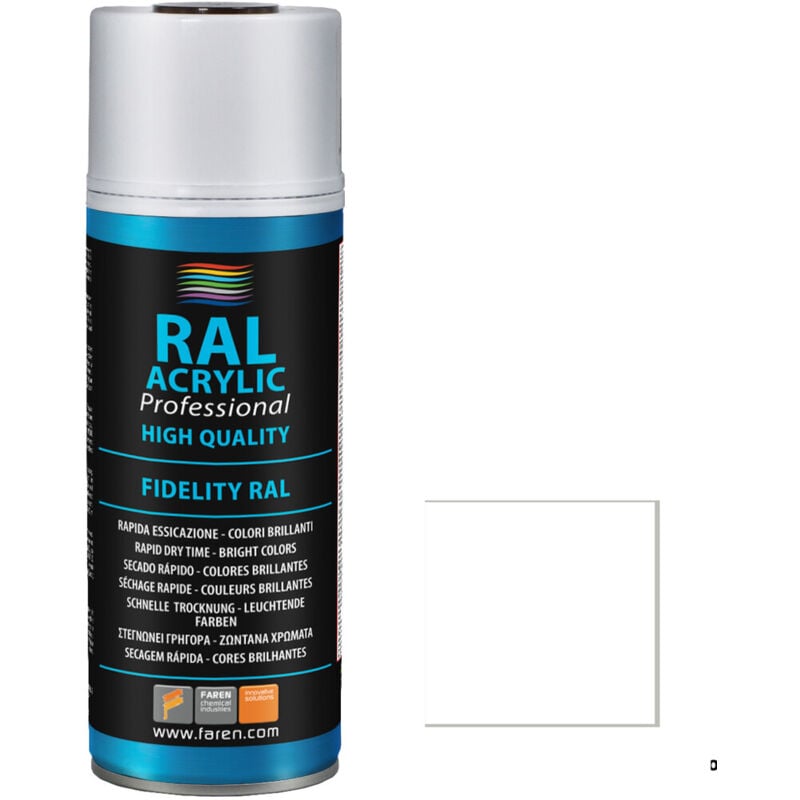 

Spray de pintura blanco opaco RAL 9010 400ml. ( 5VF400) - Faren