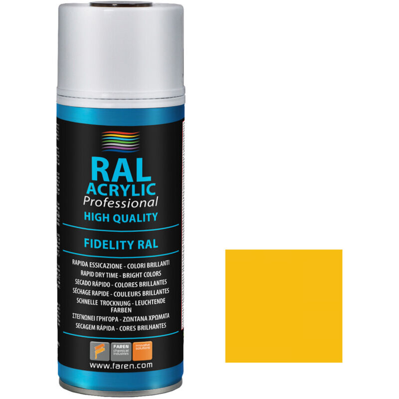 

Spray de pintura amarillo tráfico RAL 1023 400ml. (Faren 4VE400)