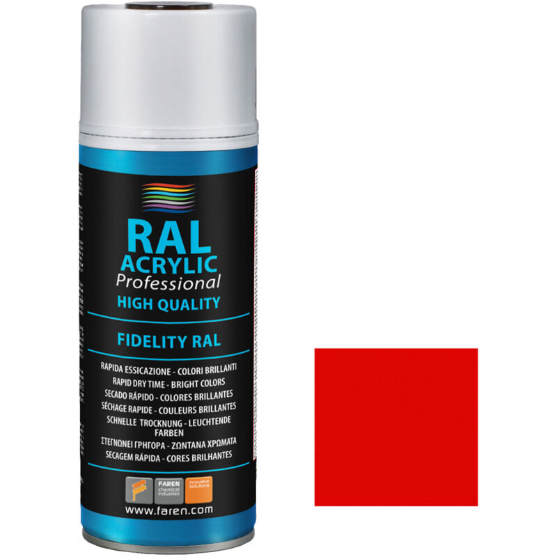 

Spray de pintura rojo tráfico RAL 3020 400ml. ( 4VK400) - Faren