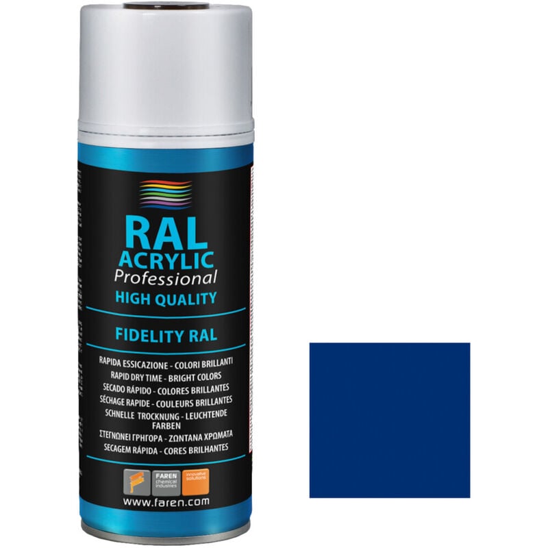 

Spray de pintura azul genciana RAL 5010 400ml. ( 4VL400) - Faren