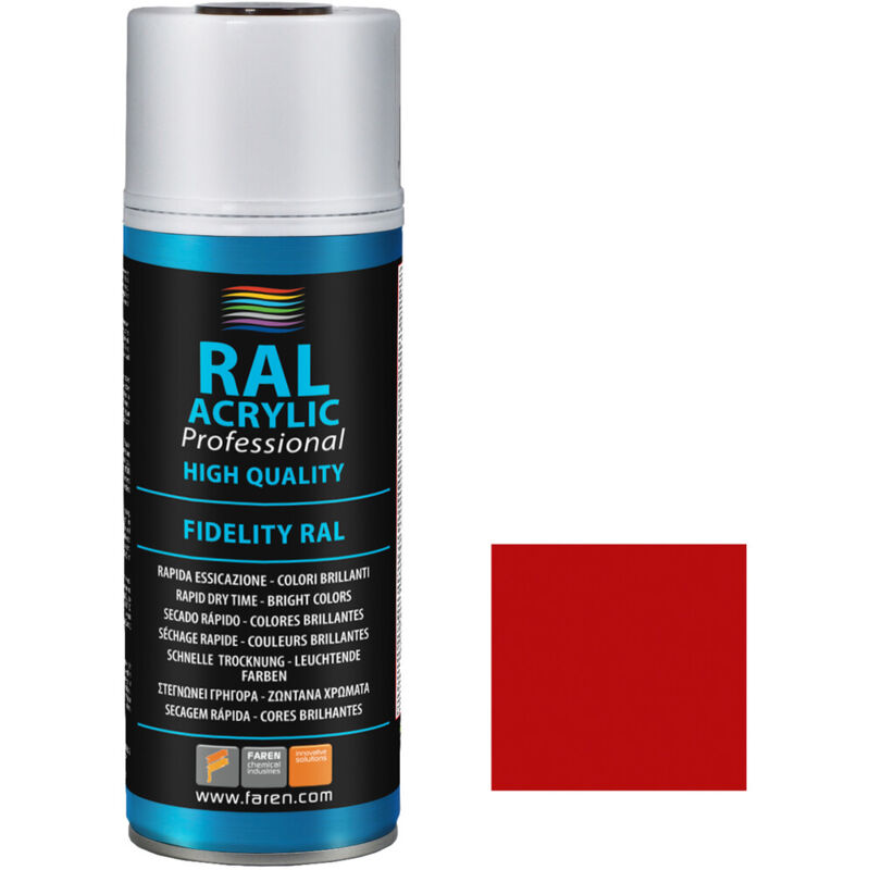 

Spray de pintura rojo vivo RAL 3000 400ml. ( 4VG400) - Faren