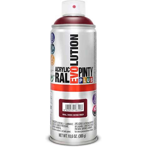 NOVASOL SPRAY ACRILICO BRILLANTE PINTYPLUS RAL 400 ML RAL 3005 Rojo vino