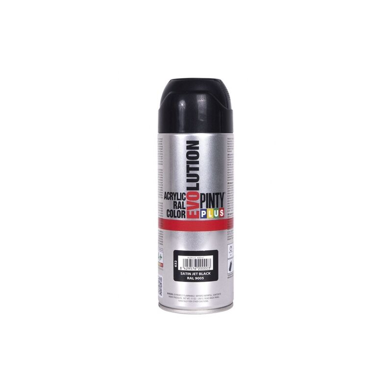 Spray Acrilico Satinado Pintyplus Ral 400 Ml Ral 9005 Negro Intenso