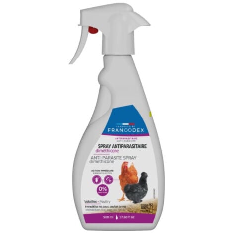 Spray Antiparasitaire diméthicone 500 ml pour Volailles - Francodex
