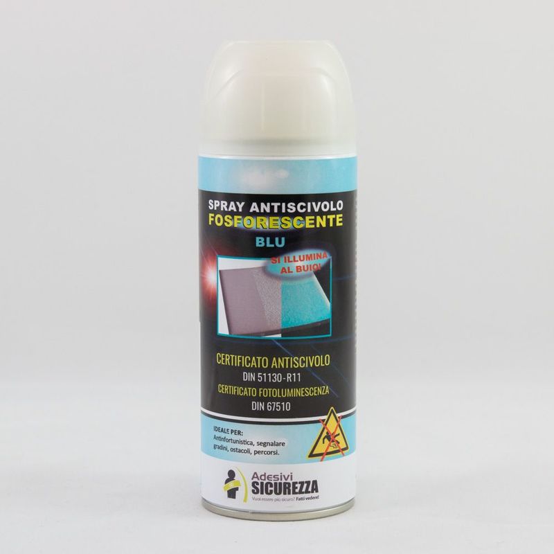 Image of Spray Antiscivolo Fosforescente Antinfortunistica Professionale Stickerslab 400ml Colore - Blu, Numero Pezzi - 400ml
