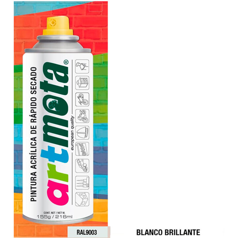 Mota Herramientas - Pintura En Spray 216ml Blanco Mate RAL9003 LA05 Mota