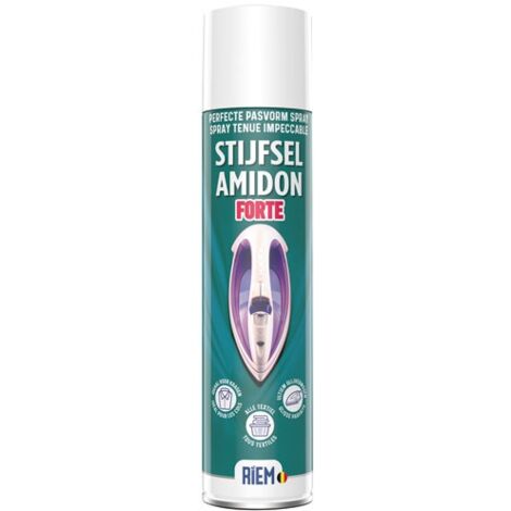 Spray d'amidon forte 400 ml – Pour textiles naturels et synthétiques – Tenue impeccable – Ne colle pas au fer à repasser – Riem