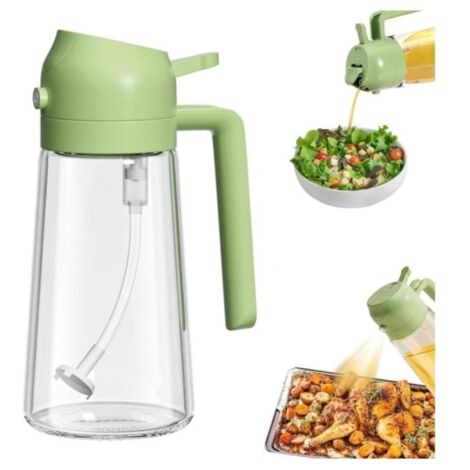 Spray Huile Cuisine, 2 en 1 Pulverisateur Huile Cuisine 470ml, Spray Huile Multifonctionnel, Vaporisateur Huile d'Olive Verre, yd