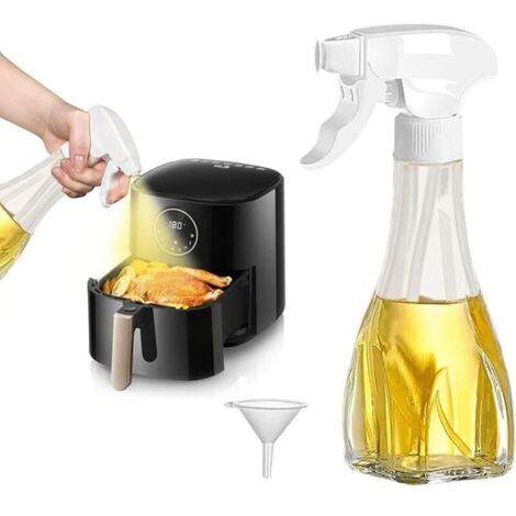 Spray Huile Cuisine 240ml Spray Huile d'olive Friteuse à Air Vaporisateur D'Huile De Cuisson Avec Gicleur D'huile Réglable pour Griller, Cuire Au Four, Salades