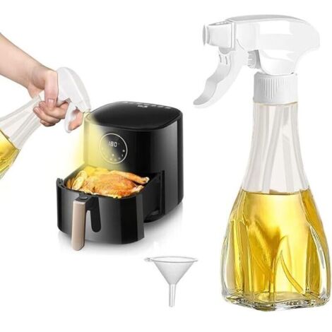 Spray Huile Cuisine 240ml Spray Huile d'olive Friteuse à Air Vaporisateur D'Huile De Cuisson Avec Gicleur D'huile Réglable pour Griller, Cuire Au Four, Salades