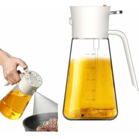 Spray Huile Cuisine,Vaporisateur d'olive Bouteille,Vaporisateur d'huile et de vinaigre,Distributeur d'huile d'olive en verre 2 en 1 avec pulvérisateur,Flacon Spray Alimentaire