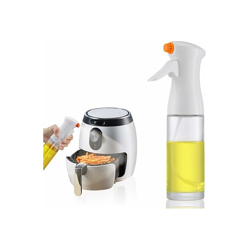 Ahlsen - Spray Huile de Cuisine (230ML, Verre) Vaporisateur Huile d'olive, Pulvérisateur Huile de Cuisson Alimentaire(Blanc) - white