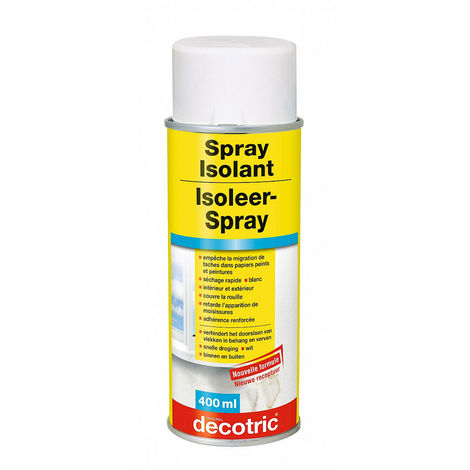 main image of "Spray isolant pour masquer les tâches (400ml) avant mise en peinture des murs et plafonds intérieurs ou extérieurs"