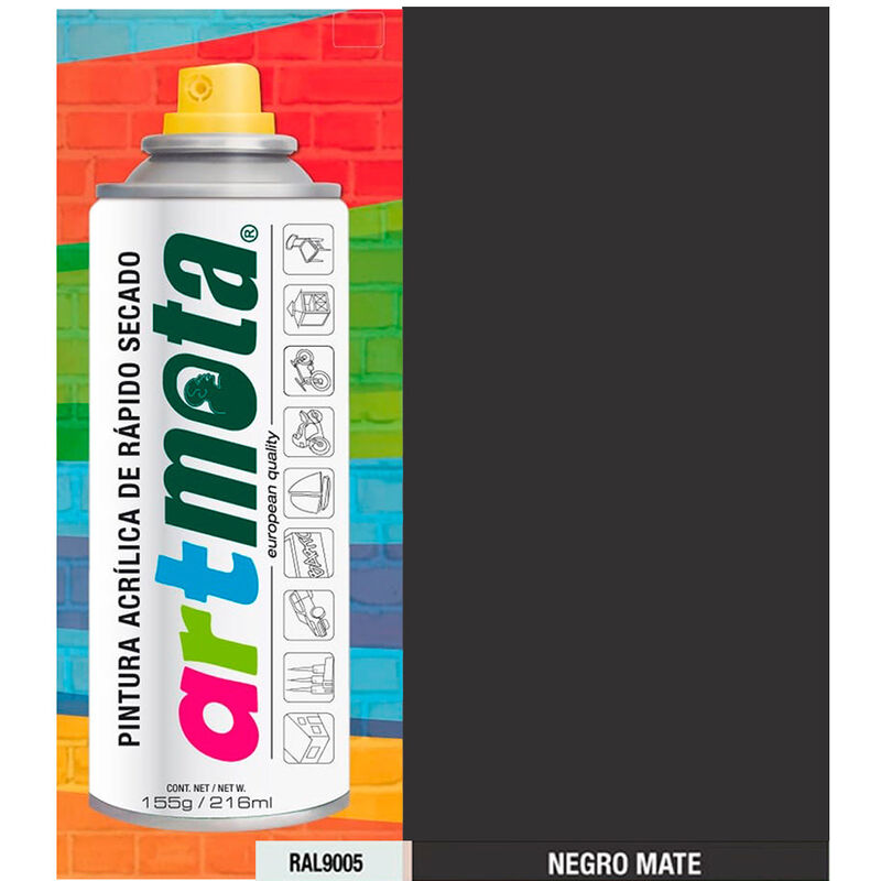 

Spray negro mate ral9005 216ml mota la02 - Mota Herramientas