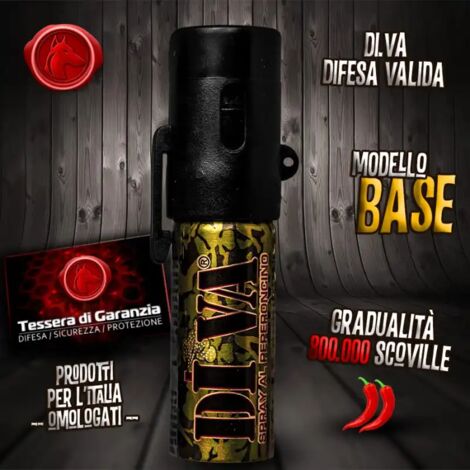 Spray Per Difesa Personale Verde Mimetico 15 ML Sicurezza Protezione Aggressioni