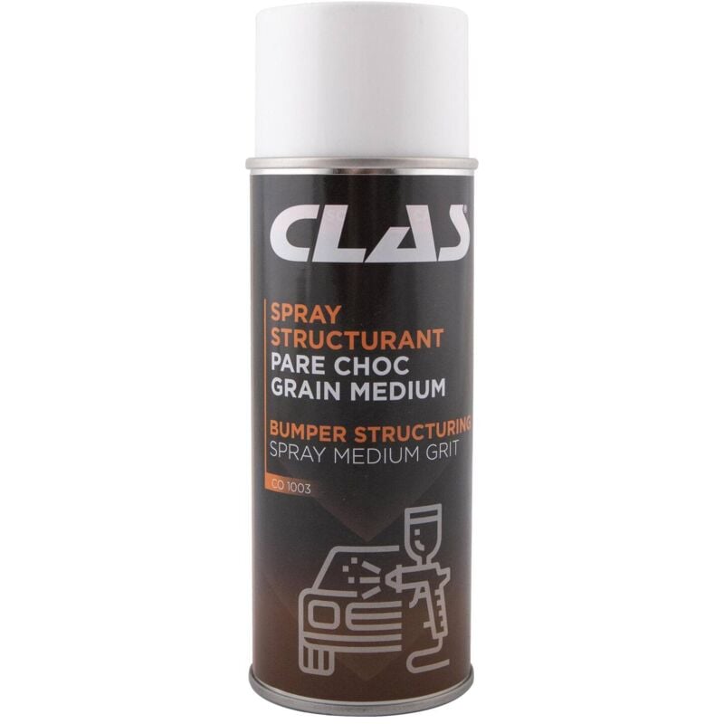 Spray structurant pare choc grain médium 400mL spécial carrosserie - co 1003 Clas Equipements
