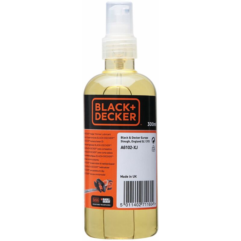 Spray lubrifiant pour taille-haies - 300ml BLACK+DECKER A6102-XJ