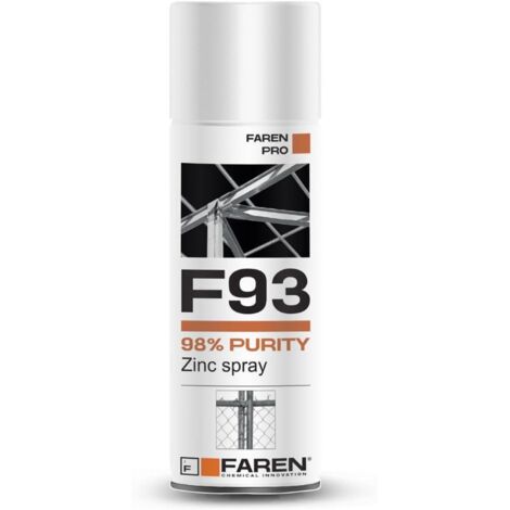 Spray zinc F93 400ml – 98% pureté – Protection contre corrosion – Application facile avec buse rotative – Pour surfaces galvanisées – Farmicol
