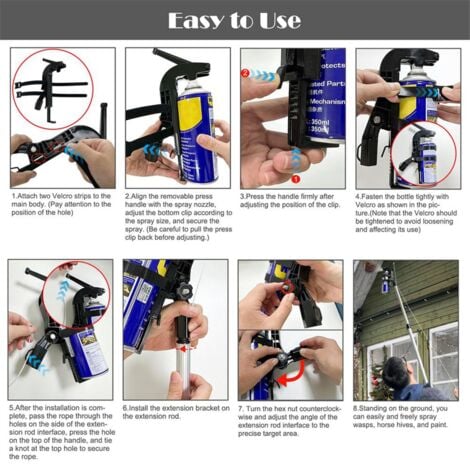 Sprays Can Extension Pole Adaptor Sprayer Adjustable Angle Extender Adjustment Bracket A