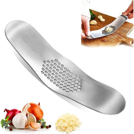 Spremiaglio Rocker, spremiaglio, pelapatate, spazzola per la pulizia, spremiaglio multifunzionale in acciaio inox per la produzione di zenzero e aglio