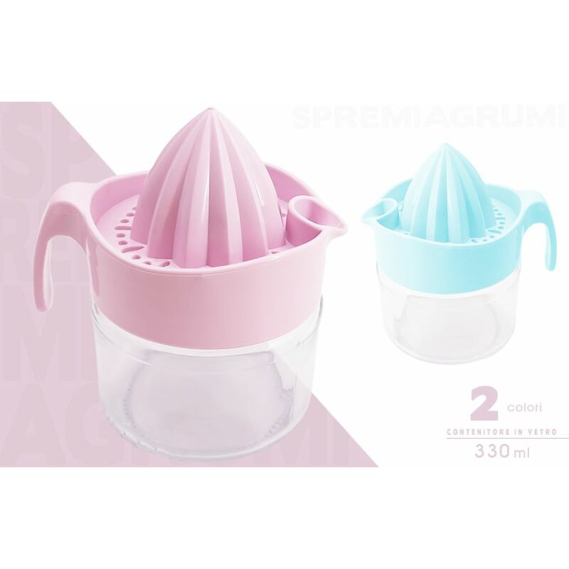 Spremiagrumi con bicchiere vetro tappo colorato