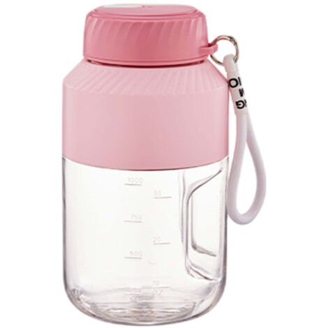 Spremiagrumi e frullatore portatile, grande capacità 1000 ml (35,19 oz), 10 lame in acciaio inossidabile, ricaricabile tramite USB, per frullati, frappè e preparazione di alimenti, rosa.
