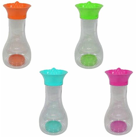 Spremiagrumi manuale contenitore bottiglia ml 1200 succo spremuta arance frutta con tappo conserva freschezza in plastica - colorigenerali: CELESTE