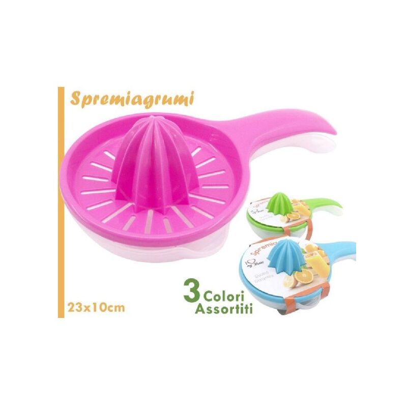 Image of Trade Shop - Spremiagrumi Spremi Agrumi Limone Arancia Succo In Plastica Colorata Con Manico