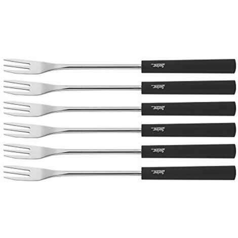 Spring 2890290606 - Forchettine da fonduta, mod. Basic, 6 pezzi, colore: nero