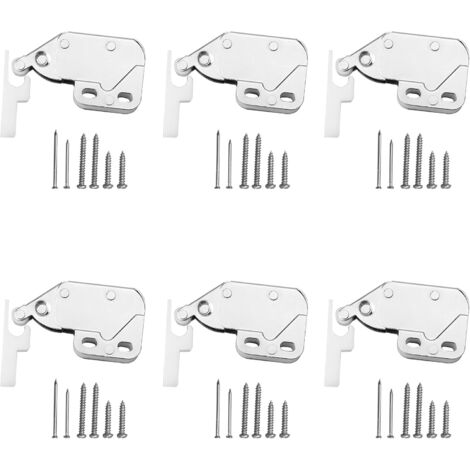 Spring Catch 6 Pack Mini Spring Catch Cabinet Door Latch with Screws Drawers Sheds