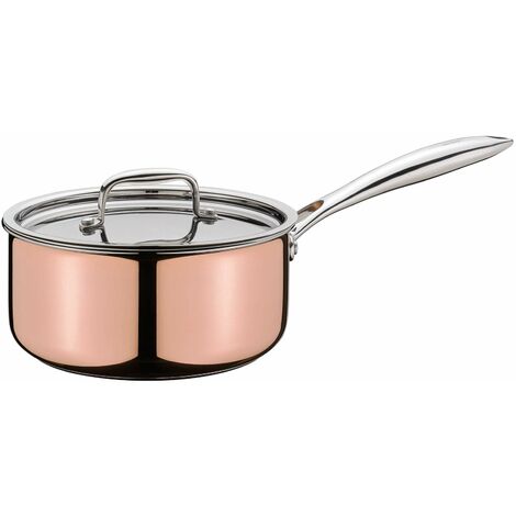 Spring Culinox - Casseruola con manico a 5 strati, 16 cm, con rivestimento in rame