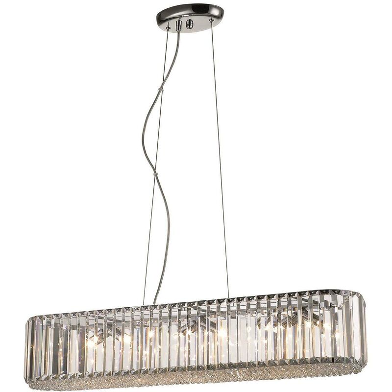 Spring Lighting - 6 Light Small Ceiling Pendant Chrome, Clear with Crystals, G9