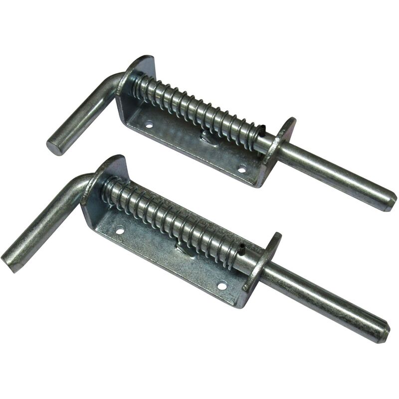 Securefix Direct - Spring Loaded Animal Shoot Bolts X2 10MM (Zinc Plated Field Gate Door Stable Horse Box)